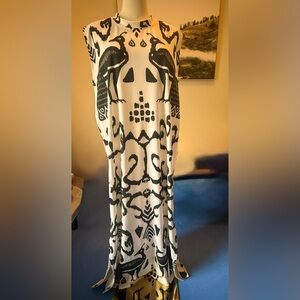 Sheridan French Callie dress white + black peacock